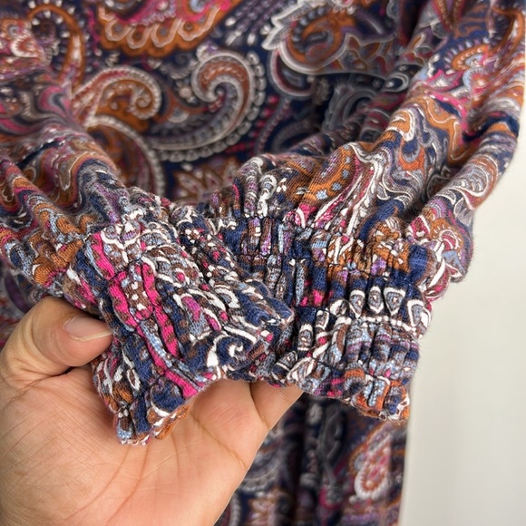 Canyon retreat Paisley Print Women's Dress size 2xp stretch comfortable boho - Picture 11 of 14